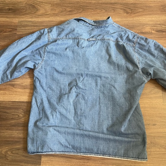 Levis Denim Shirt Jean Sherpa Fleece Lined Jacket Shacket Overshirt - Picture 7 of 8